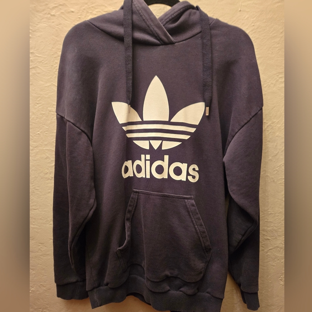 Adidas Originals Trefoil Logo Hoodie Navy | Y2K Classic Streetwear | Unisex